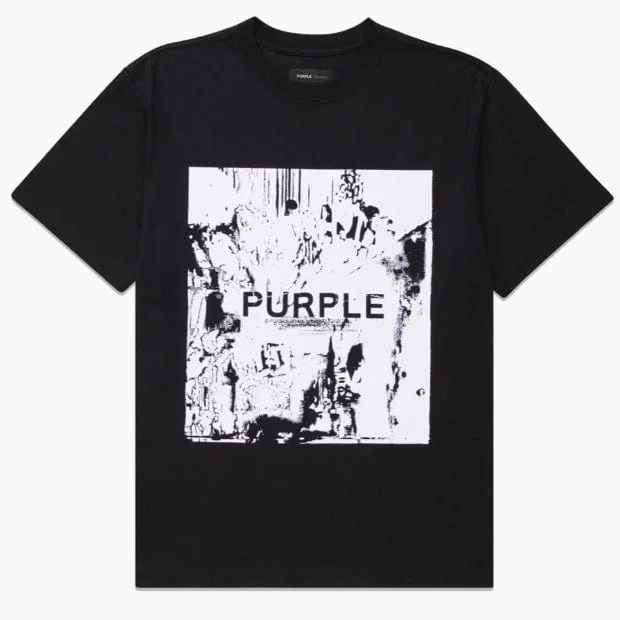 Purple Brand Playback Flock Black Beauty Heavy Jersey SS Tee (Black) Casual Men's Short Casual Men's Short