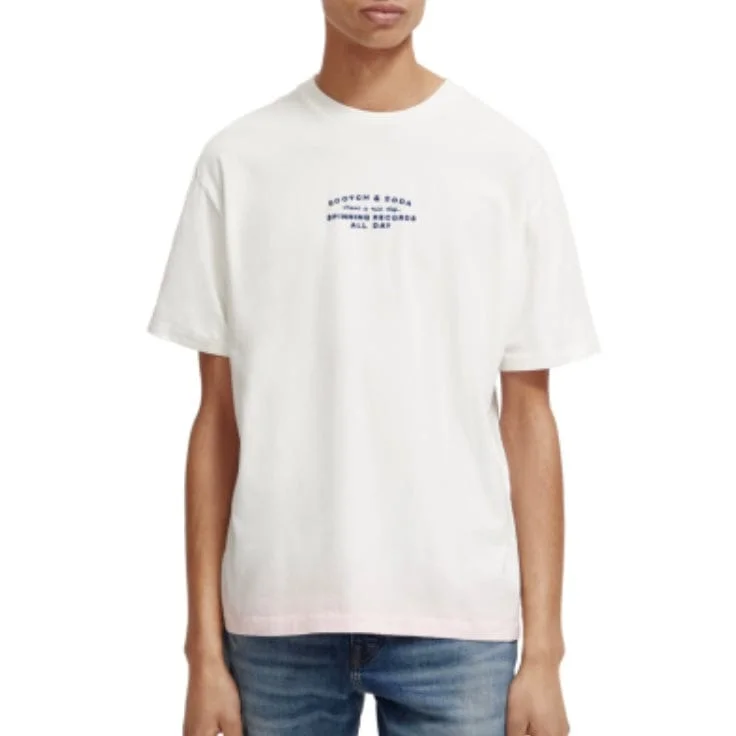 Scotch & Soda Record Store Artwork Tee (White) 173027 Sporty Men's Athleisure  Sporty Men's Athleisure 