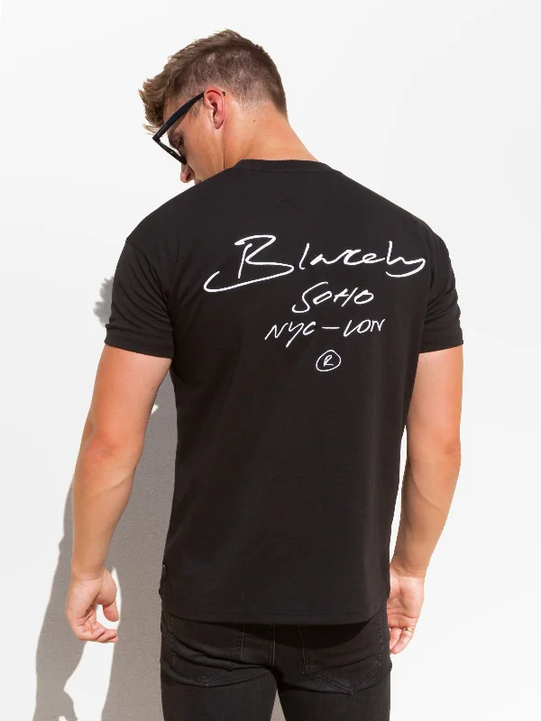 Soho Relaxed Script T-Shirt - Black Bohemian Men's Free Bohemian Men's Free