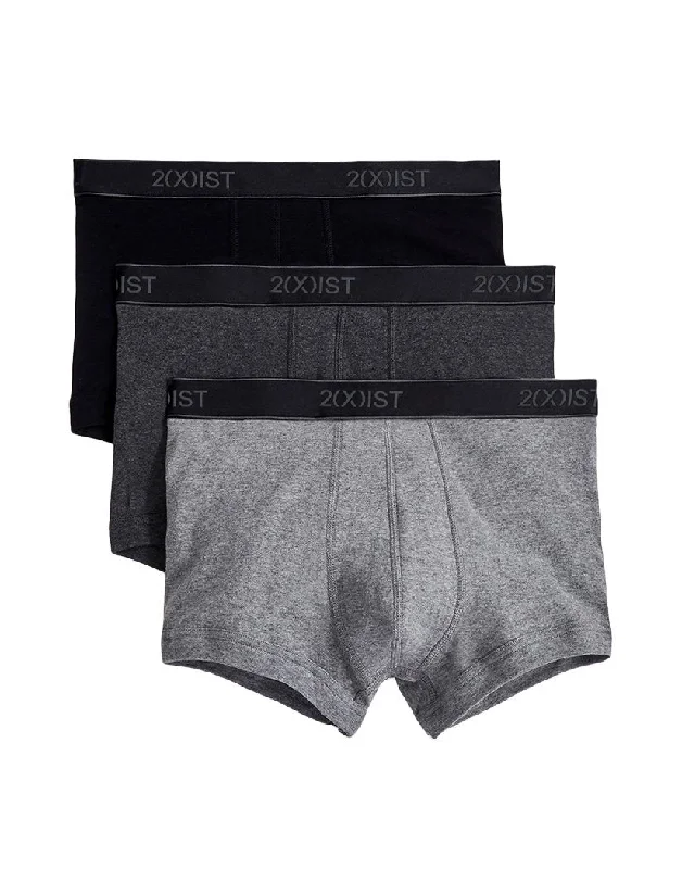 2xist Men's Cotton 3-Pack Essential Core No Show Trunk 020333 Bohemian Men's Free Bohemian Men's Free