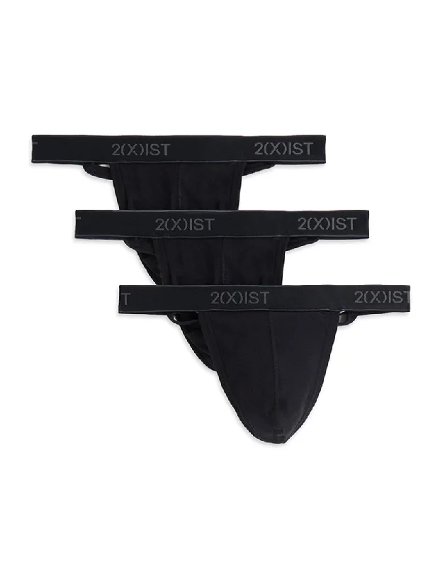 2xist Men's 3-Pack Essential Core Y-Back Thongs 020302 Sleek Men's Metallic Sleek Men's Metallic