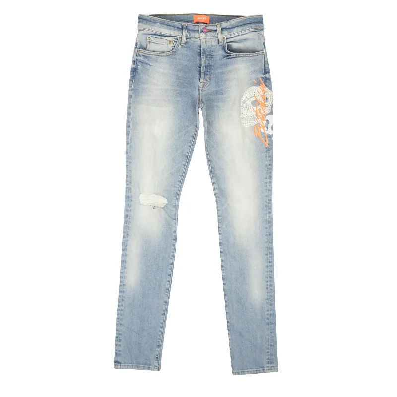 Bossi Embroidered Jeans - Blue Cool Men's Skate Cool Men's Skate