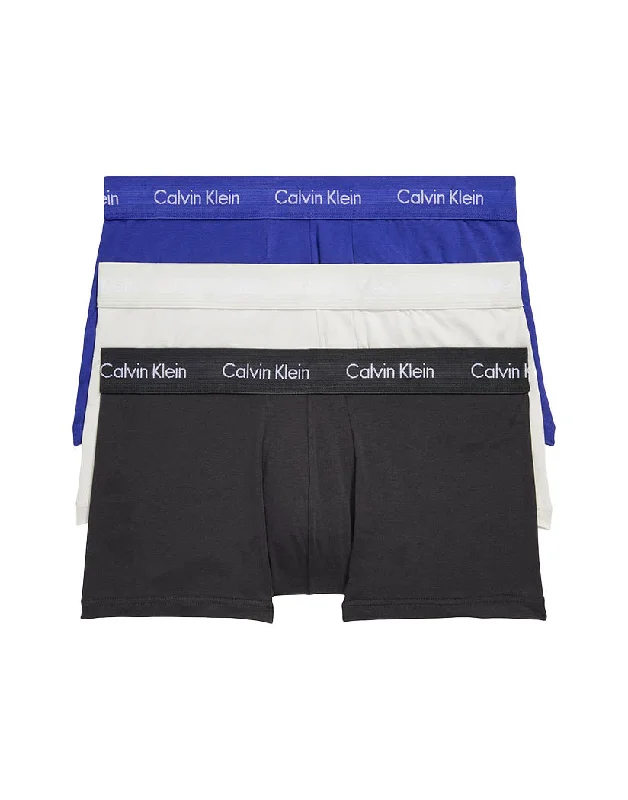 Calvin Klein Cotton Stretch Wicking 3-Pack Trunk Low Rise NB2614 Edgy Men's Punk Edgy Men's Punk