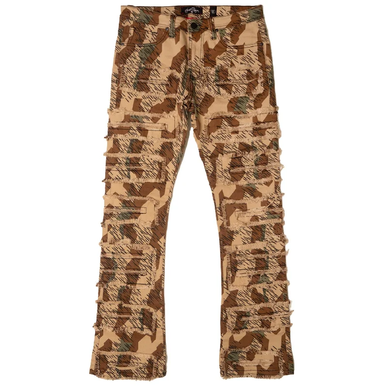 F1732 Cashay Stacked Jeans - Camo Unique Men's Patch Unique Men's Patch