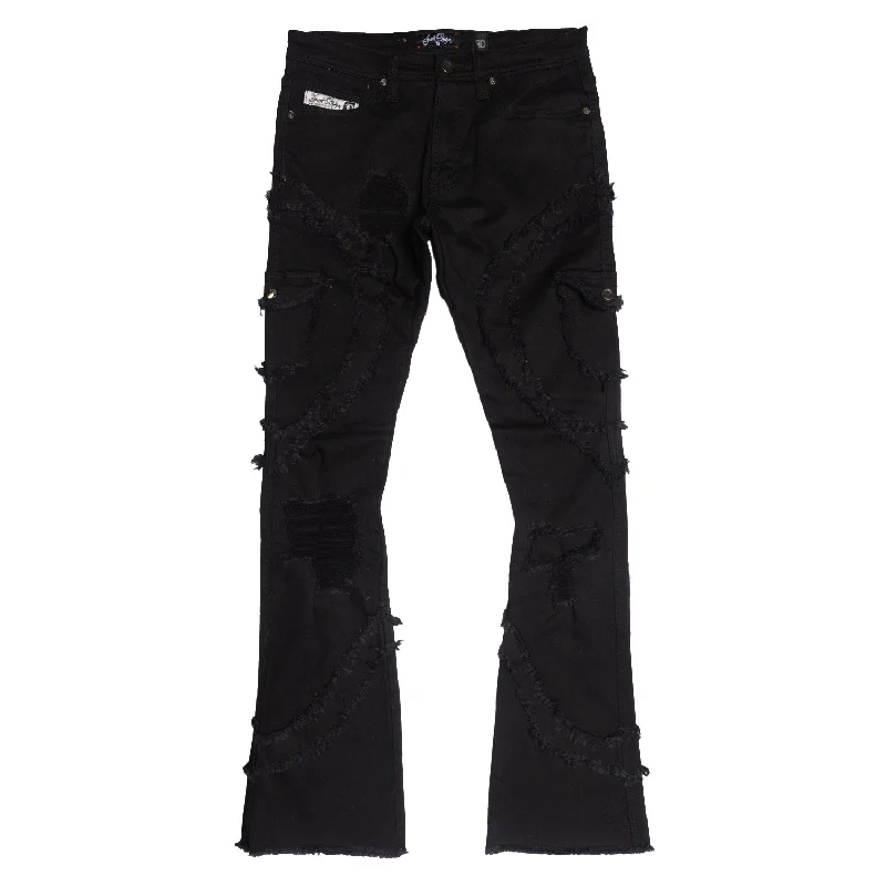 F1767 Tascotto Stacked Jeans - Black Traditional Men's Wool Traditional Men's Wool