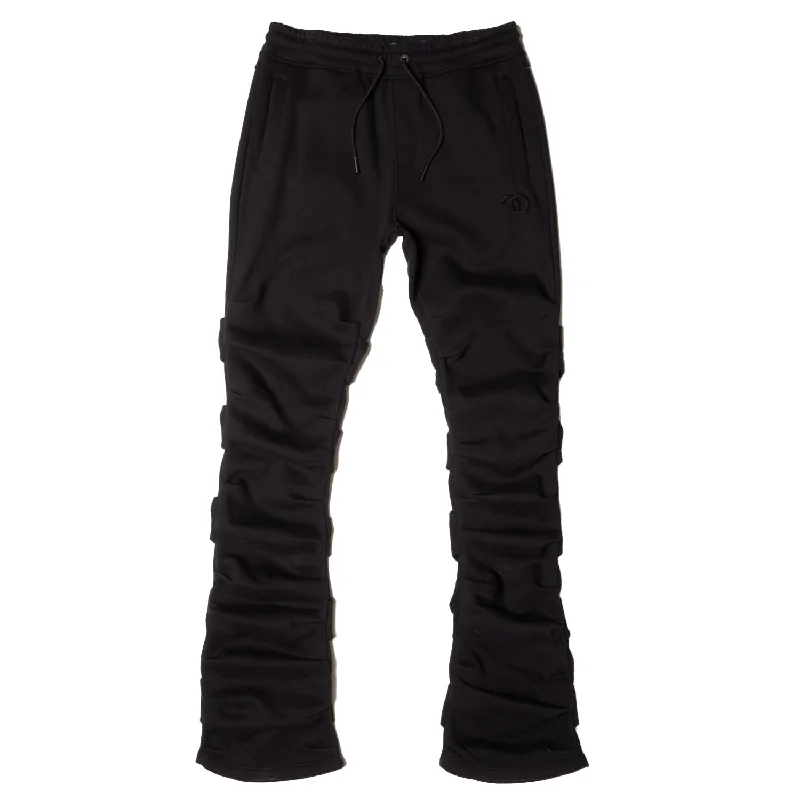 F6220 Malik Stacked Sweatpants - Black Modern Men's Geometric Modern Men's Geometric