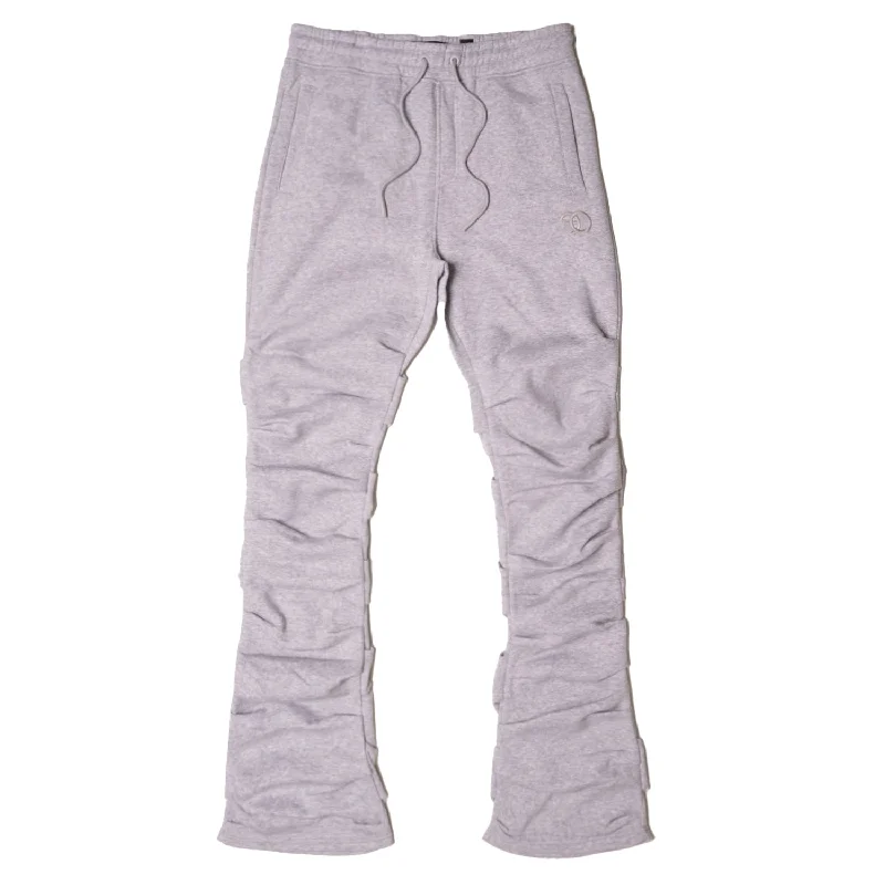 F6220 Malik Stacked Sweatpants - Gray Trendy Men's Oversized Trendy Men's Oversized