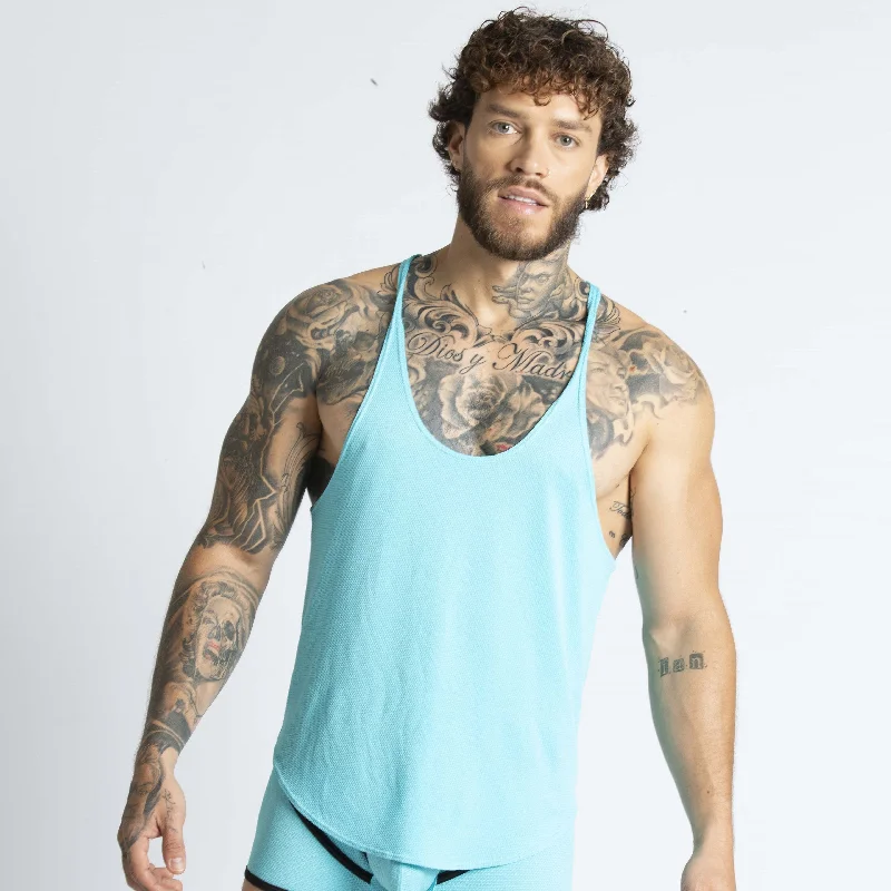 Gigo Lemon stringer tank blue Youthful Men's Pop Youthful Men's Pop