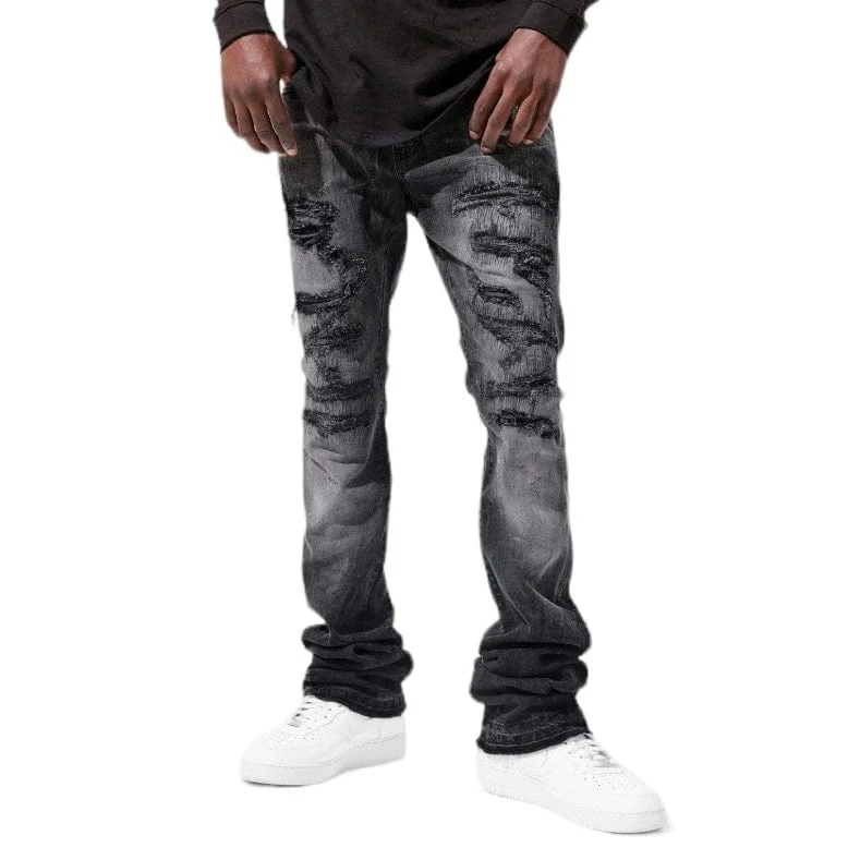 Jordan Craig Martin Stacked Crouching Tiger Denim (Industrial Black) JTF91628 Unique Men's Upcycled Unique Men's Upcycled