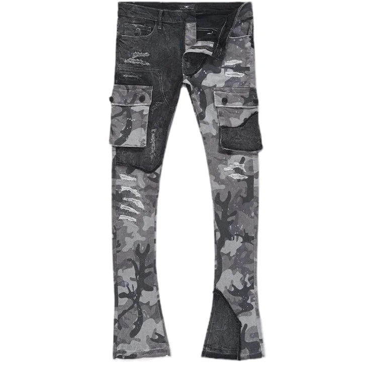 Jordan Craig Ross Stacked Platoon Denim (Black Camo) JRF1142C Masculine Men's Thick Masculine Men's Thick