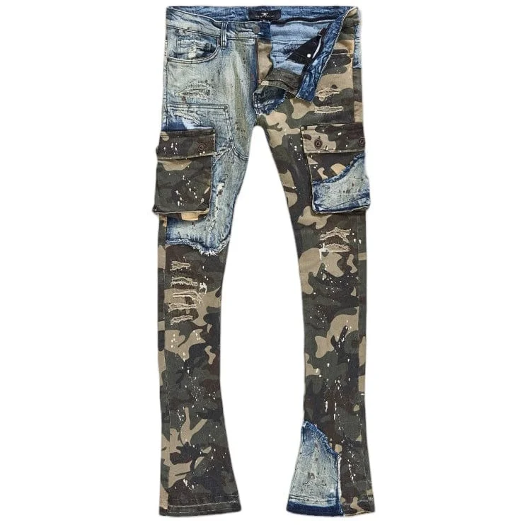 Jordan Craig Ross Stacked Platoon Denim (Woodland) JRF1142C Cool Men's Distressed Cool Men's Distressed