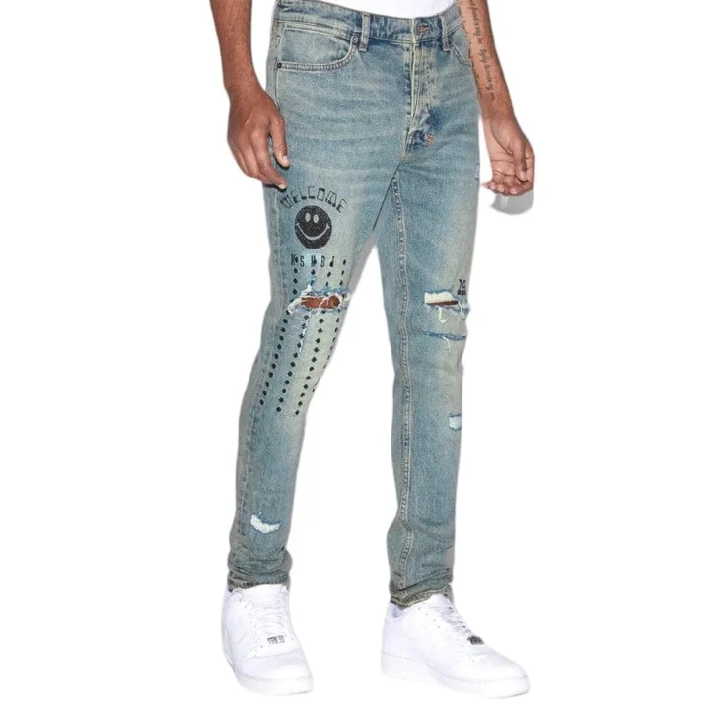 Ksubi Van Winkle Throw Bak Trash Denim Jean (Indigo Denim) MPS24DJ013 Elegant Men's Formal  Elegant Men's Formal 