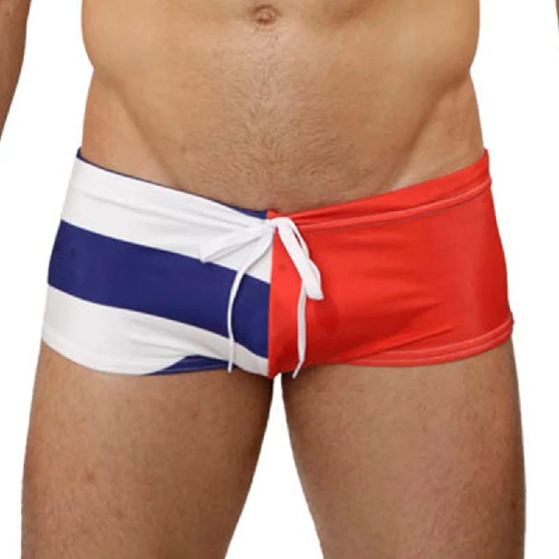 Mensuas MN8009  Flag Swim Trunk Sophisticated Men's French Sophisticated Men's French