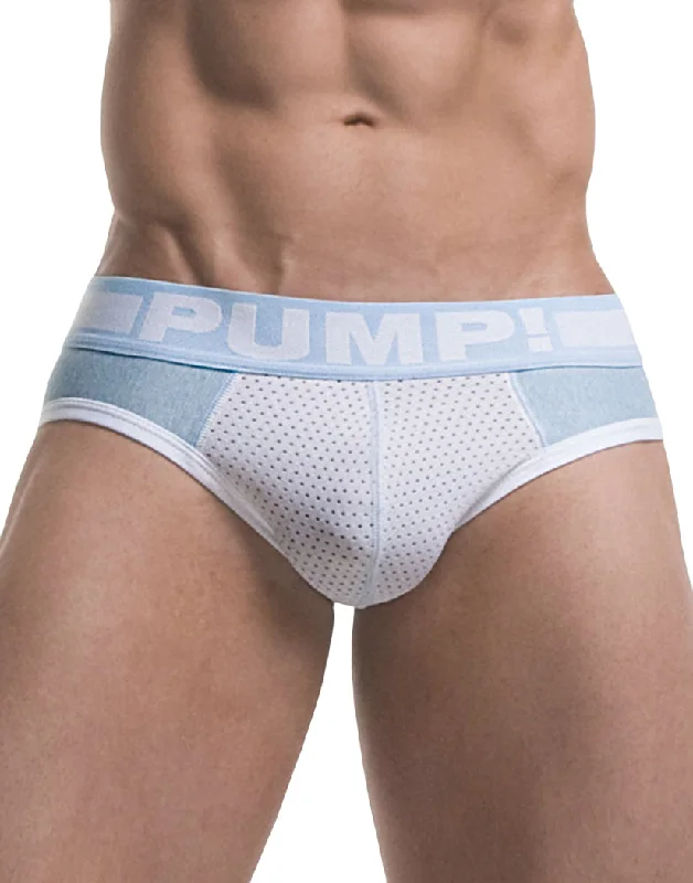 PUMP! Men's Frost Cotton Mesh Brief Blue/White 12025 Elegant Men's Cashmere Elegant Men's Cashmere