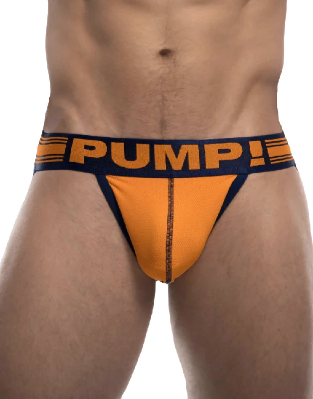 PUMP Varsity Low Rise Cotton Mesh Jockstrap Orange/Military Green 15040 Dynamic Men's High Dynamic Men's High