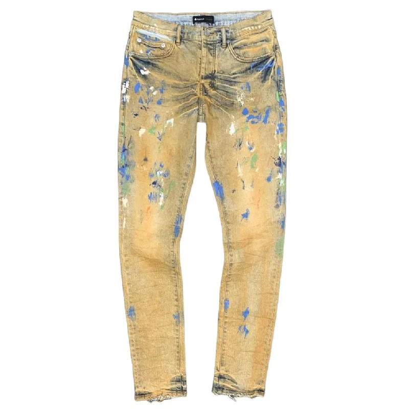 Purple Brand Low-Rise Splatter Jeans (Indigo Paint) - P001-COIP322 Masculine Men's Thick Masculine Men's Thick