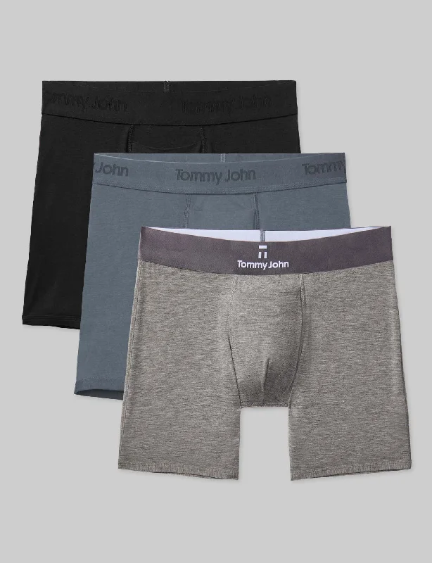 Second Skin Mid-Length Boxer Brief 6" (3-Pack) Monochromatic All Monochromatic All