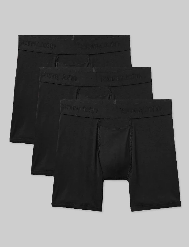 Second Skin Mid-Length Boxer Brief 6" (3-Pack) Trendy Men's Scandinavian Trendy Men's Scandinavian