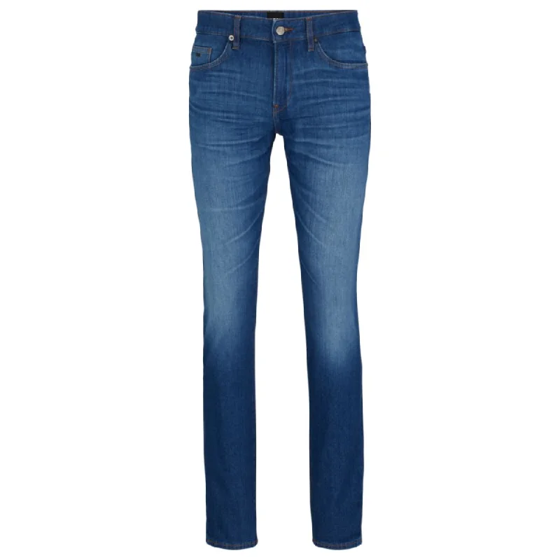 Slim-fit jeans in super-soft blue Italian denim Traditional Men's Wool Traditional Men's Wool