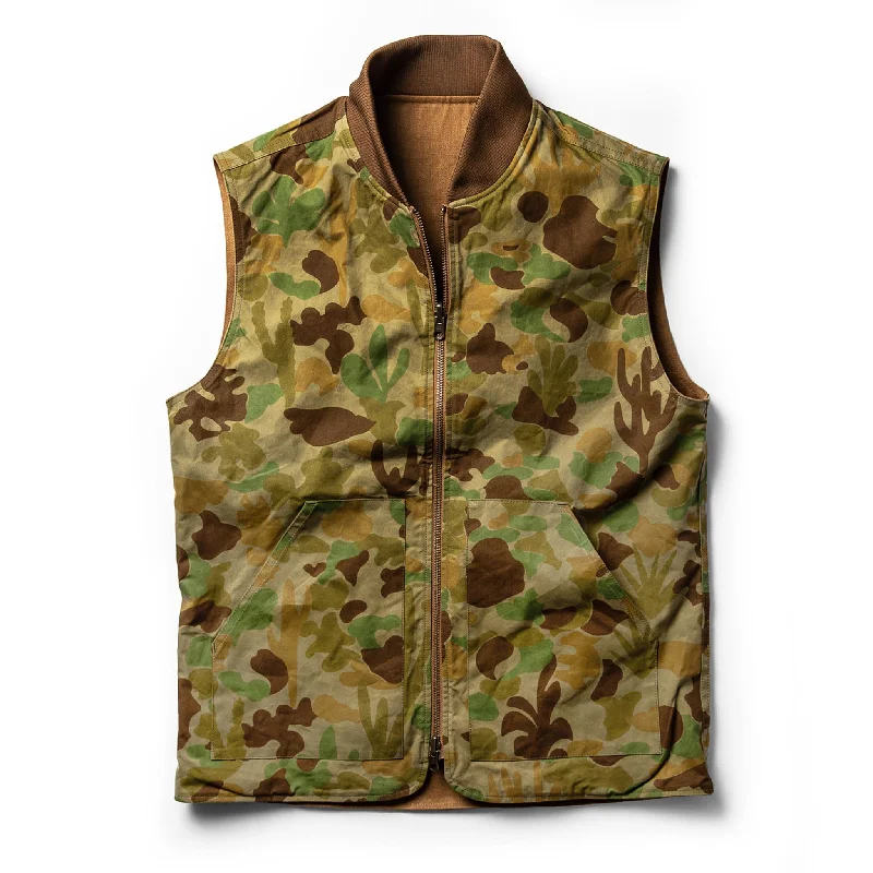 The Taylor Stitch x Gear Patrol Reversible Able Vest in Arid Camo Earthy Men's Hemp Earthy Men's Hemp