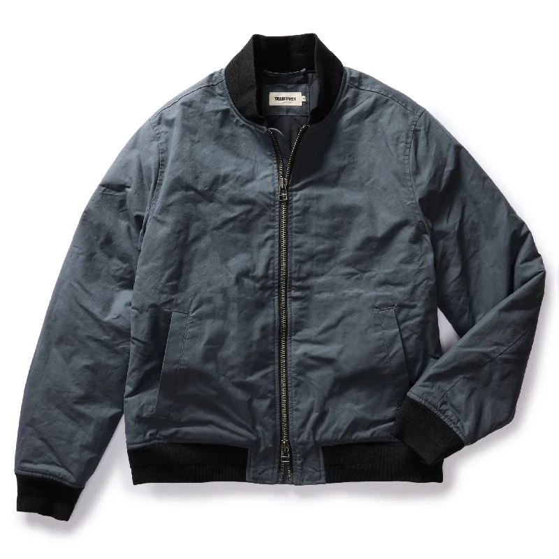 The Bomber Jacket in Charcoal Dry Wax Lumberjack Lumberjack