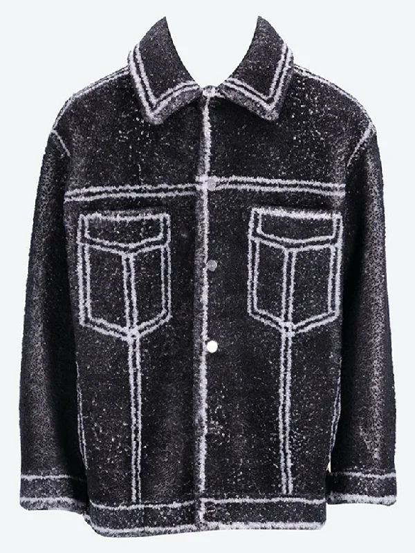 Sprayed shearling jacket Modern Men's Geometric Modern Men's Geometric