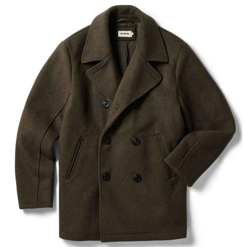 The Mariner Coat in Army Melton Wool Preppy Men's College Preppy Men's College