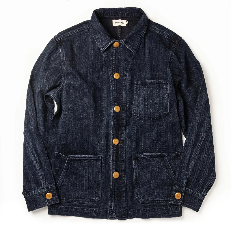 The Ojai Jacket in Washed Indigo Herringbone Earthy Men's Sustainable  Earthy Men's Sustainable 