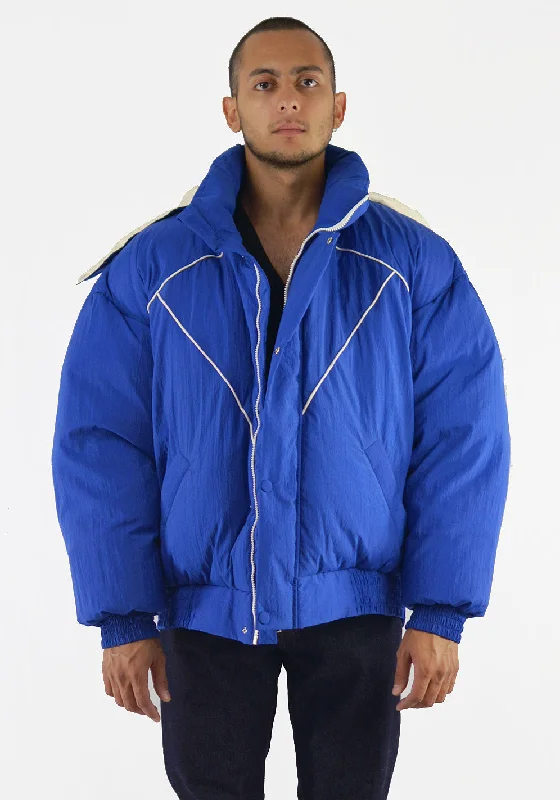 PAUL & YAKOV CPH11 OVERSIZED PUFFER JACKET BLUE Sleek Men's Metallic Sleek Men's Metallic