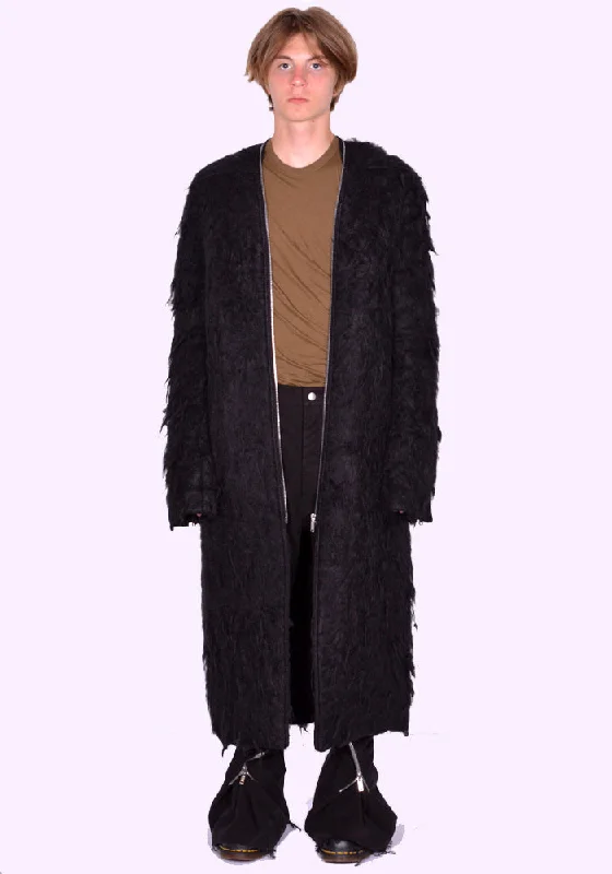 RICK OWENS MEN RU02D6960 WSH KLAUS COAT BLACK (New Season FW24) Sophisticated Men's French Sophisticated Men's French