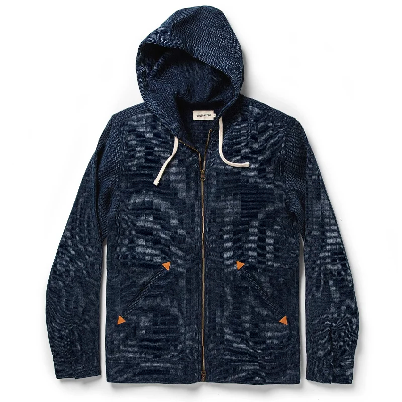 The Après Hoodie in Indigo Waffle Street Street