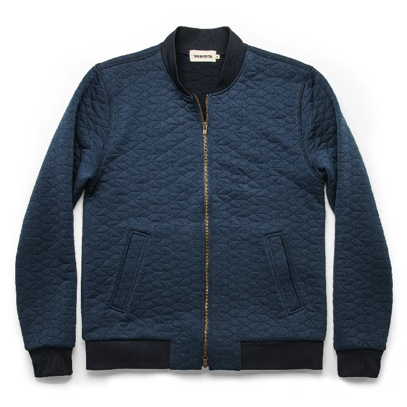 The Inverness Bomber in Navy Knit Quilt Dynamic Men's Moto Dynamic Men's Moto