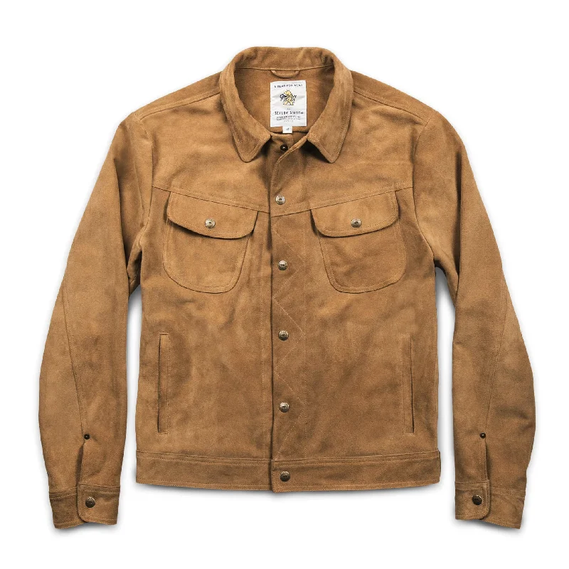 The Long Haul Jacket in Sand Weatherproof Suede Refined Men's European Refined Men's European