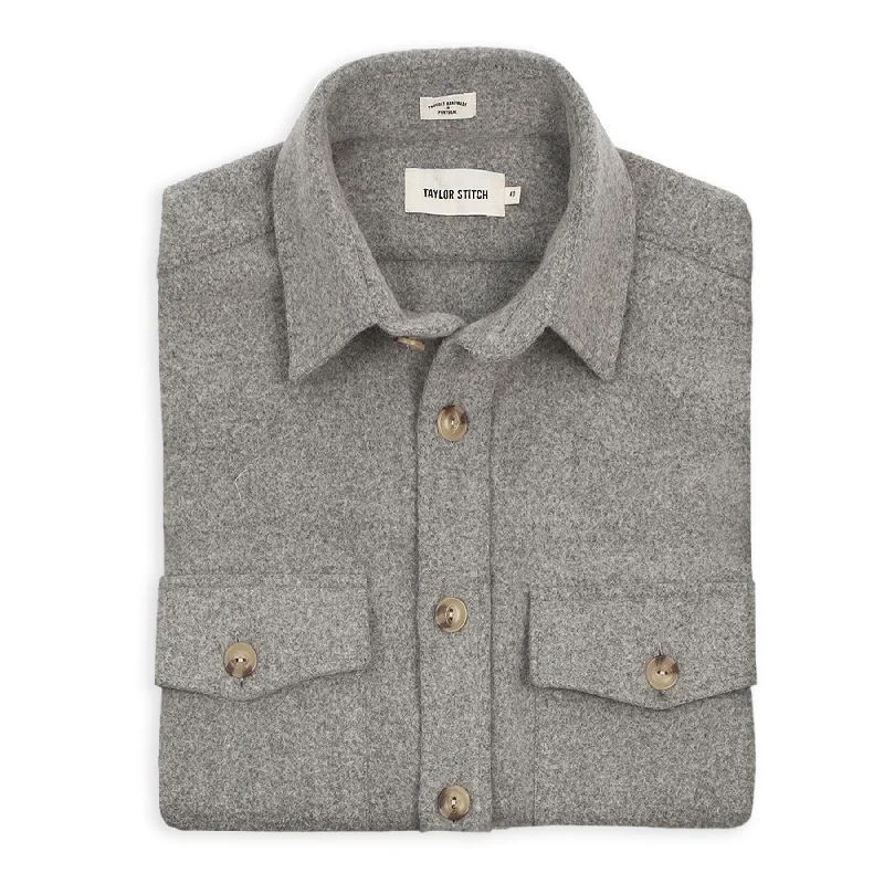 The Maritime Shirt Jacket in Ash Melton Wool Modern Men's  Modern Men's 