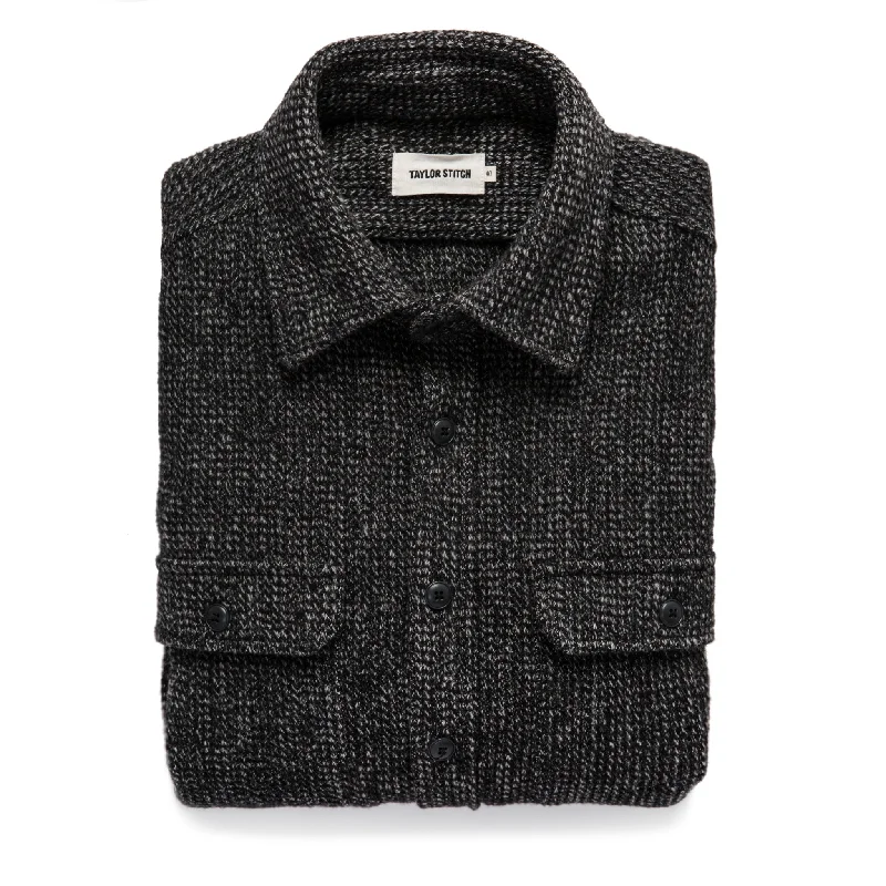 The Summit Shirt in Heather Charcoal Waffle Earthy Men's Hemp Earthy Men's Hemp